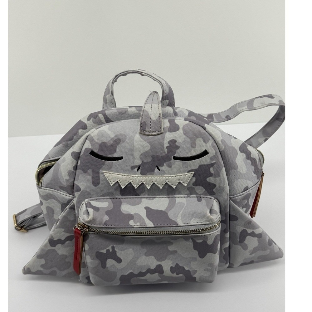 Under One Sky Mini Shark face Camo Backpack School Travel Bag